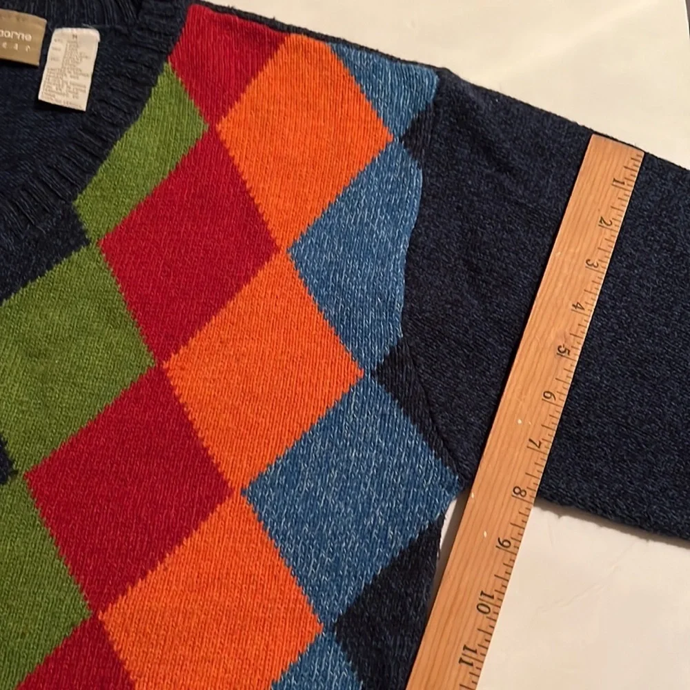 Liz Claiborne wool blend argyle v-neck sweater - Picture 12 of 12